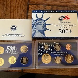 2004 United States Mint Proof Set and Us Mint Quarters Proof set